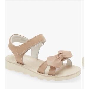 L'AMOUR Girls Leigh Bow Leather Sandal Little Girls Sz 9